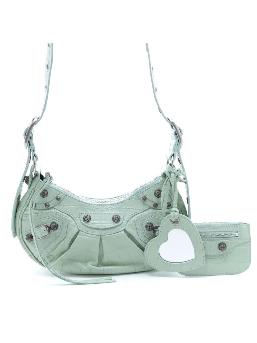 Balenciaga le Cagole Shoulder Bag XS Light Green Leather